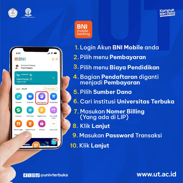 cara pembayaran admisi/spp dengan bni