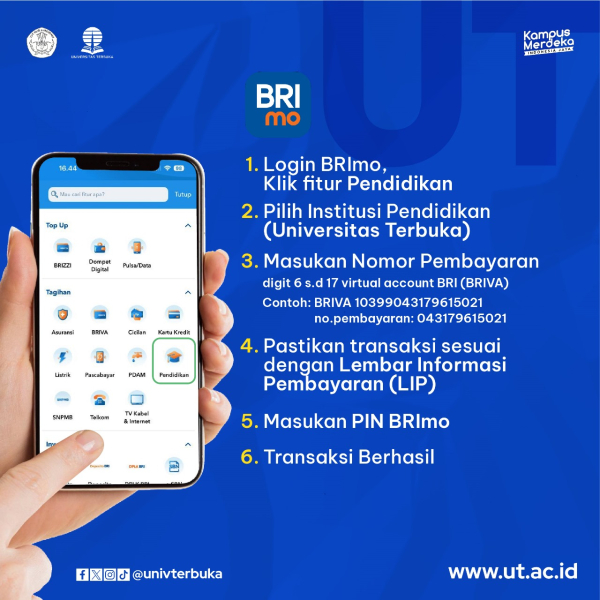 cara pembayaran admisi/spp dengan BRI BRIMO