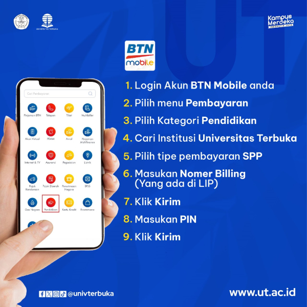 cara pembayaran admisi/spp dengan BTN